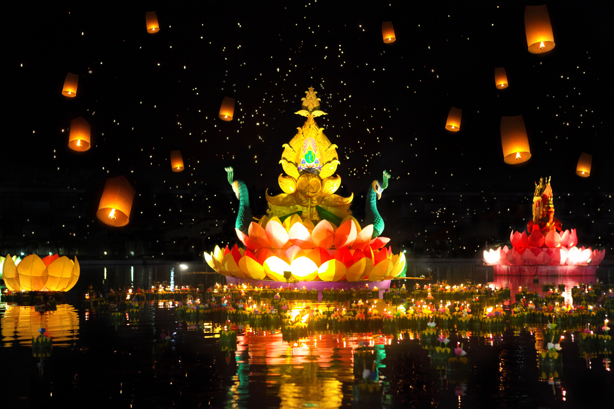 Festival de farolillos Loi Krathong - Isla de Krabi, Tailandia
